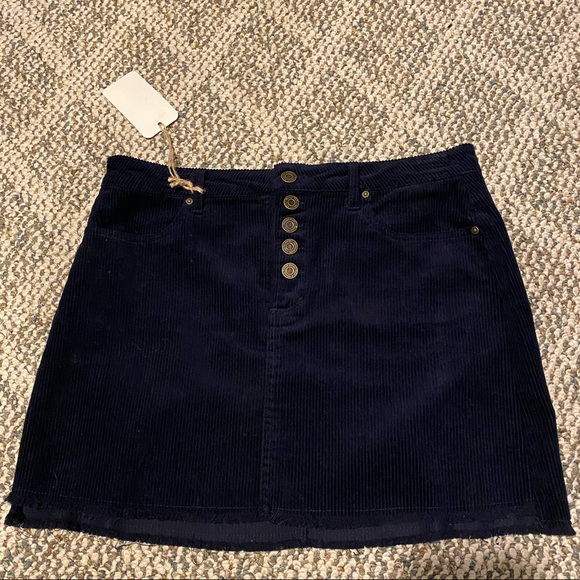 Indigo Rein Dresses & Skirts - Indigo Rein Navy ribbed corduroy skirt with tags